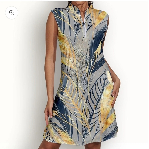 Acegolfs Women's XS Botanical Energy  Sleeveless Golf Pickleball Dress NWT - Picture 1 of 9